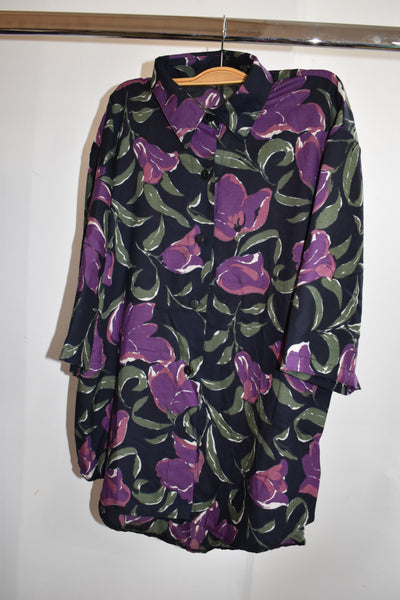 CAMISA FLORES VIOLETAS